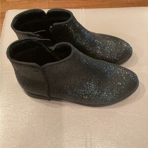 Cat & Jack Black Glitter Ankle Boots Size 1